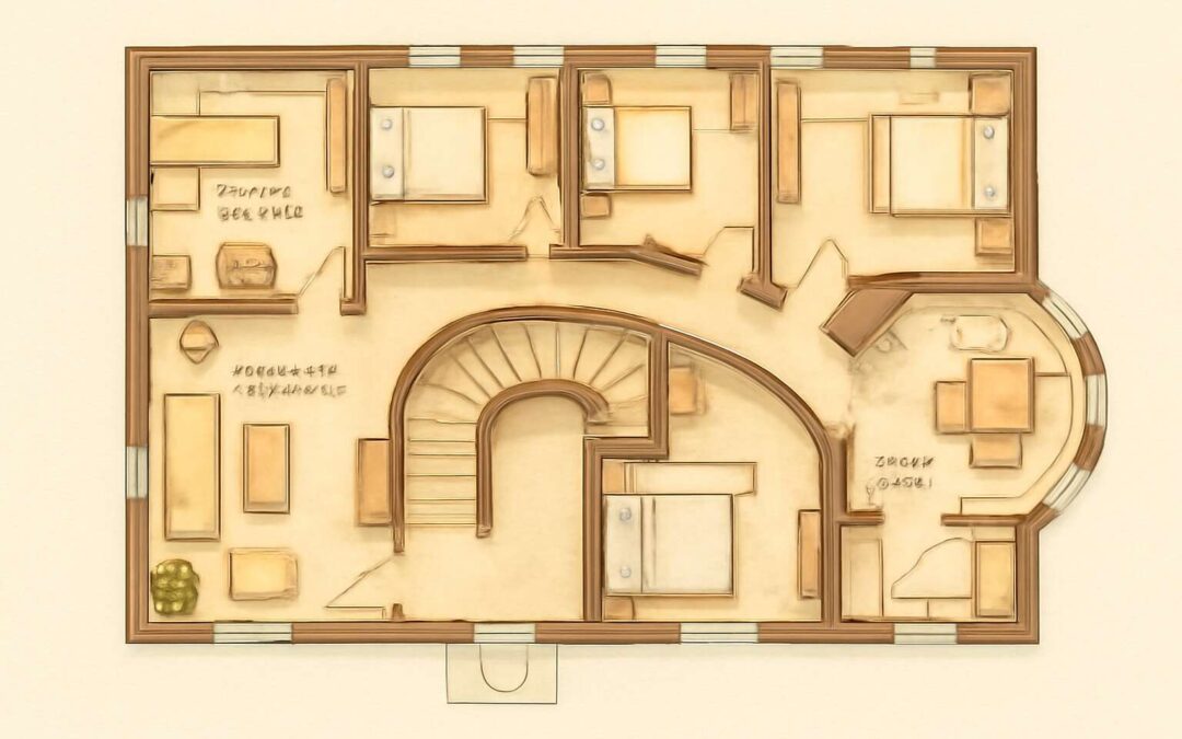 Explore floor plans of bed and breakfast facility for stylish, guest-friendly layouts