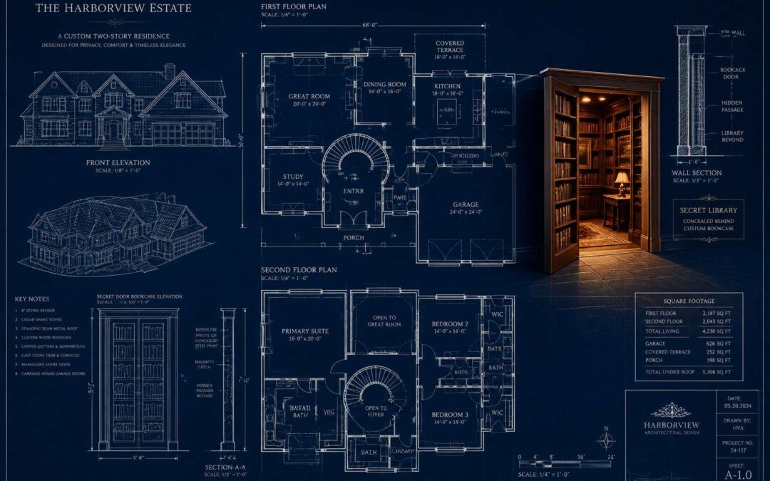 Browse floor plans with secret rooms for your next build.